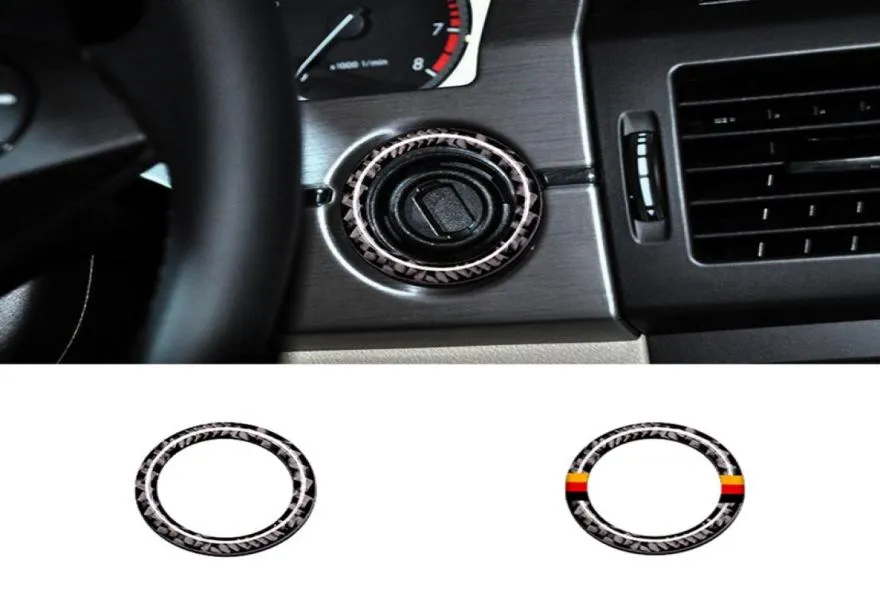 Teclar de decoración del círculo de encendido Norma para Mercedes Benz C Clase W204 200 260 300 20112014 Accesorios para automóviles de fibra de carbono9232385