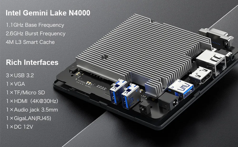 MLLSE Mini PC M2 Air Intel Gemini Lake N4000 Windows 11 6GB RAM