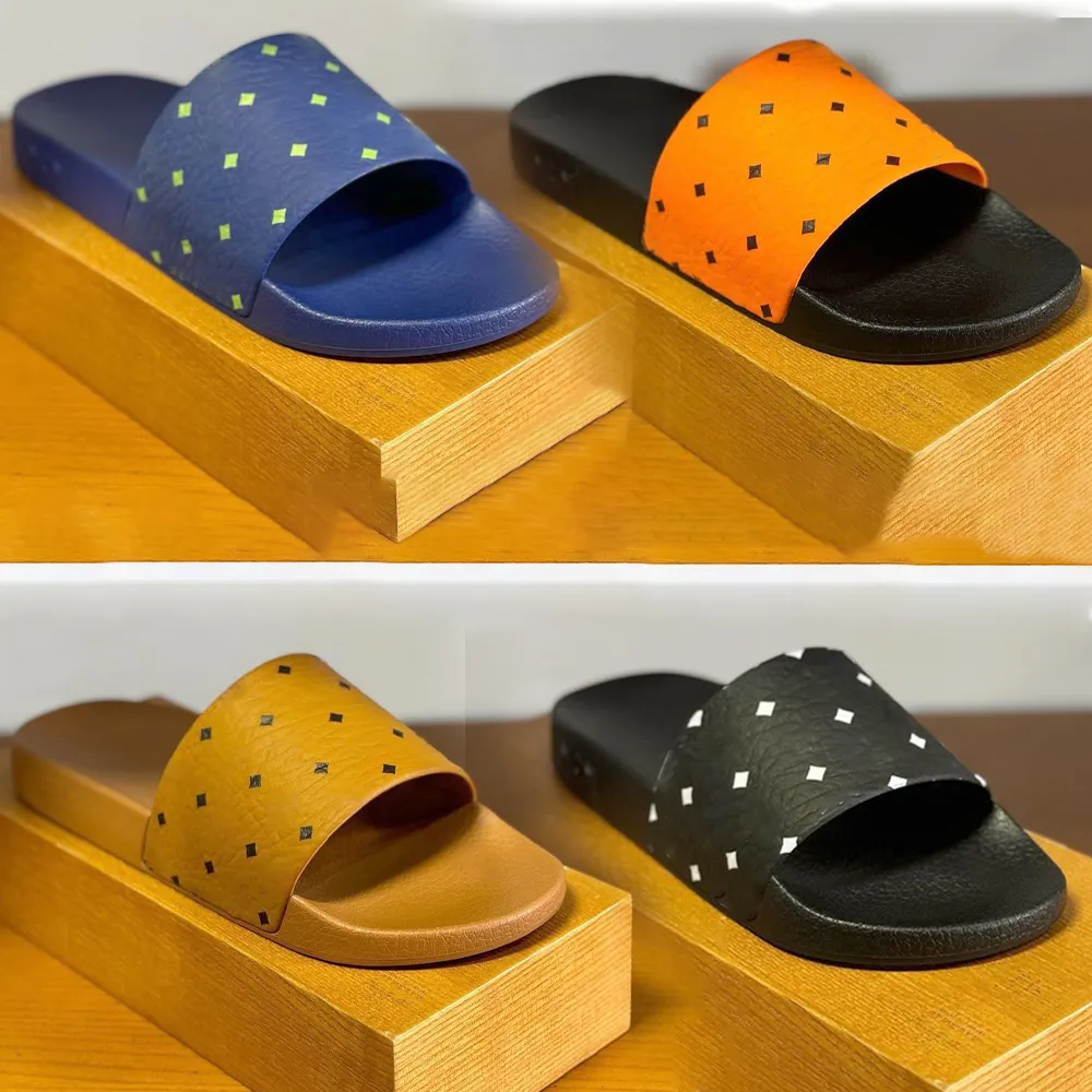 Impressão Slipper Novo estilo Sapatos de borracha de luxo feminino Men Mula Designer de slides casual Sapato de alta qualidade Sandale Sandal Summer Summer Sliders de passeio ao ar livre de salto ao ar livre