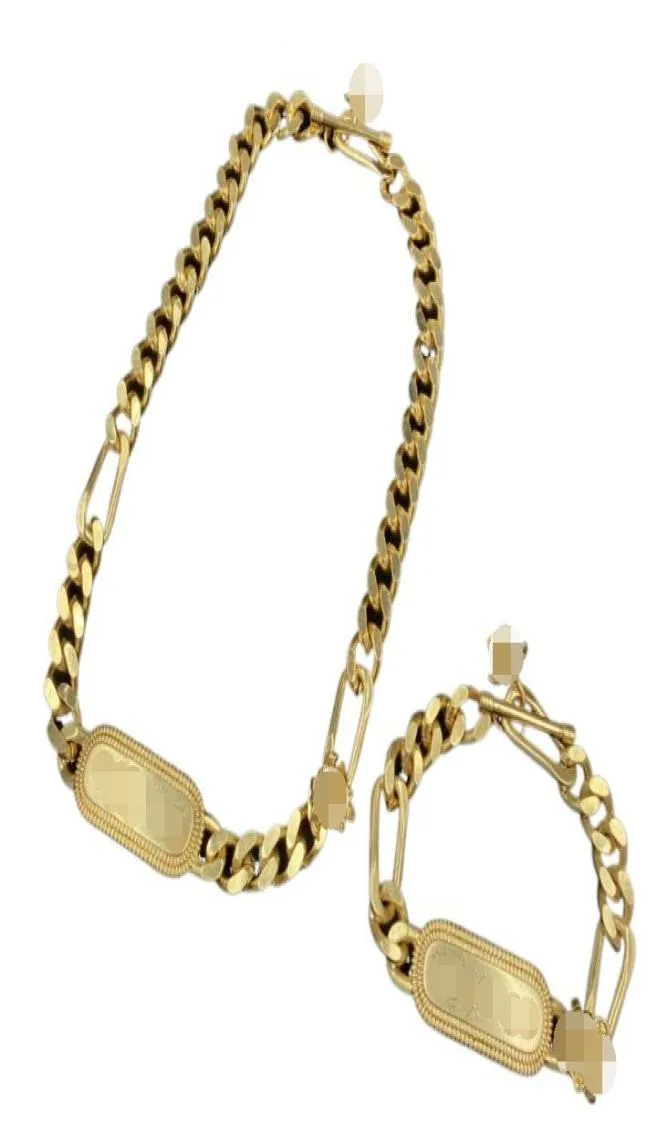 Colliers à chaîne épaisses en laiton classique ensemble Bracelet Set Greece Modder Modèle Banshee Portrait 18k Gold Plated New Concepter Bijoux 6455075