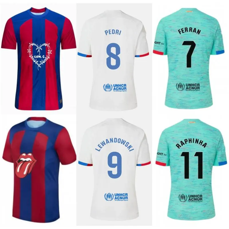 2023/24 Lewandowski Soccer Jersey 2024 Karol G Lamine Yamal R. Araujo Pedri Gavi Gundogan Raphinha Christensen Ferran Kunde Balde Joao Felix Football Shird