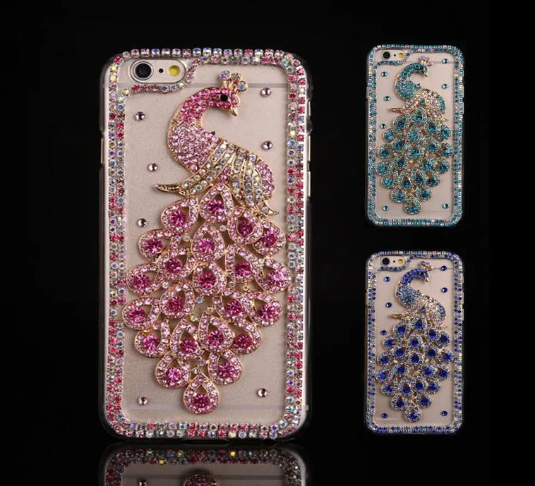 Peacock Rhinestone Case için iPhone 11 Pro Max Bling Diamond Telefon Kapağı İPhone XS MAX XR X 87 6S6 PLUS 5S8209087