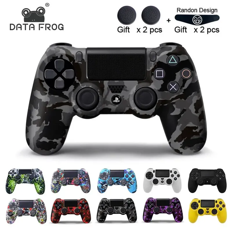 Högtalar Data Frog för Sony PlayStation 4 PS4 Controller Protection Case Soft Silicone Gel Rubber Skin Cover för PS4 Pro Slim Gamepad