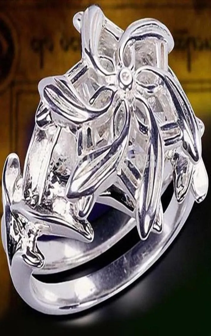 LOTR OF THE RING GALADIEL NENYA ZIRCON 5A ZIRCON STONE 925 SOILD STERLING Silver Wedding Ring For Women Tamanho 511 Presente7531933