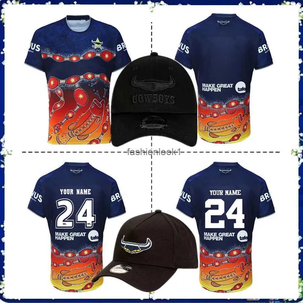 2024 North Queensland Cowboys Mens Inheemse rugby jersey 2023/24 Cowboys Inheemse heren Anzac Training Jersey maat S-5xl FW24