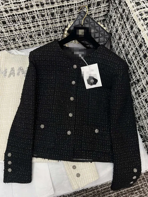 2024 Spring Autumn Plaid Letter Women's Jackets Crew-Neck Single-Breasted Short Woman's Outerwear Coats XDBJ016