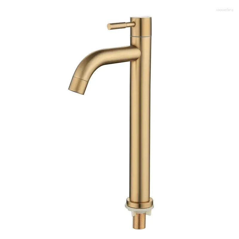 Bathroom Sink Faucets Vessel Gold Faucet Waterfall Single Handle Hole Deck Mount Bowl Cold Water Taps Torneiras Do Banheiro