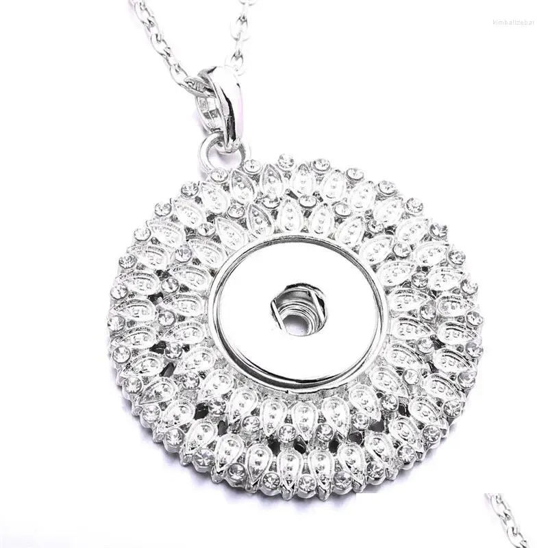 Colliers pendentifs Bouton sublimation Zircon Fleur Pendants Collier Consommable 20pcs / lot Drop Livraison bijoux dhqhe