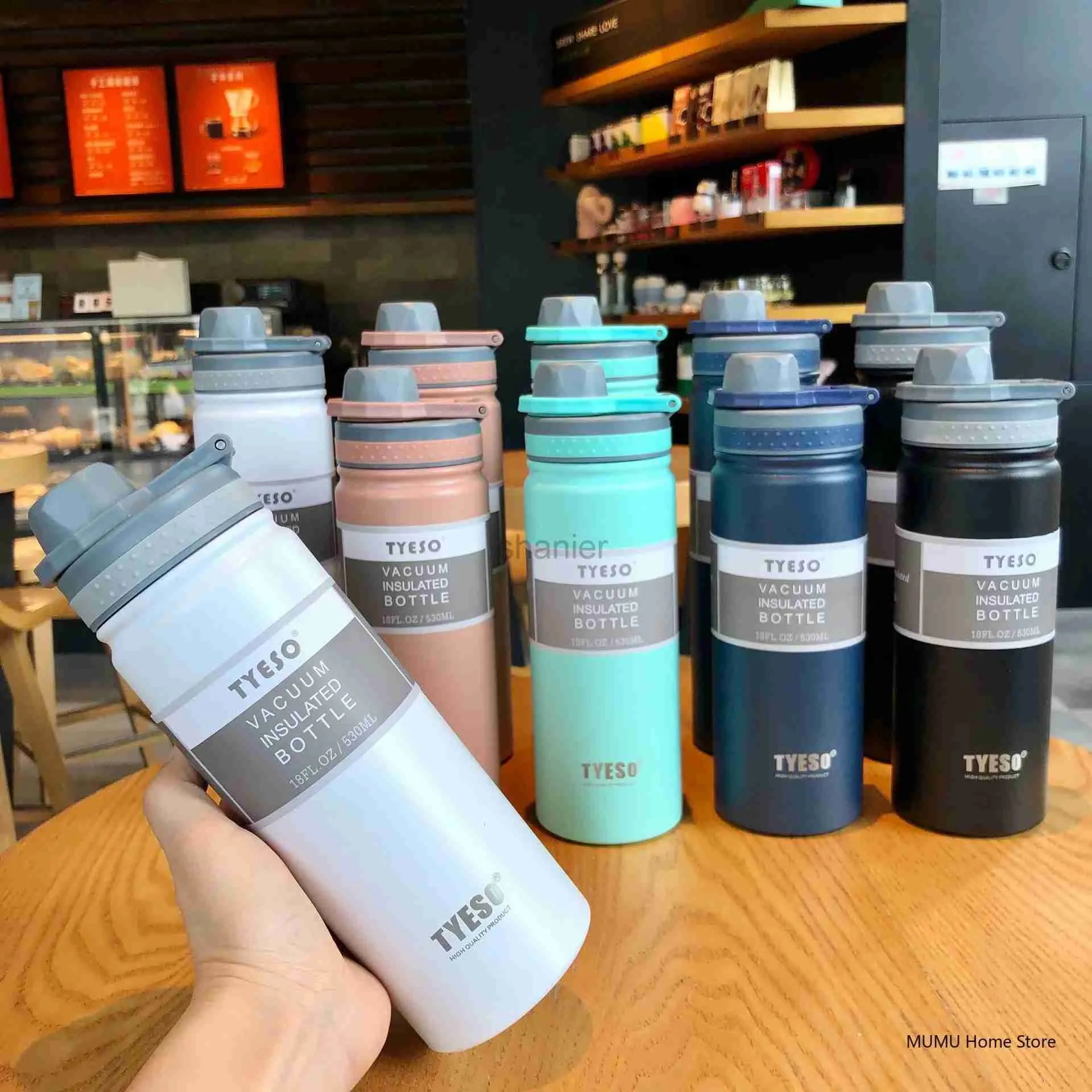 Mugs Tyeso 530/750ML Thermos Bottle Stainless Steel Vacuum Flask Travel Cup Insulated Water Bottle Sport Thermal Mug Hot Cold Mug 240417