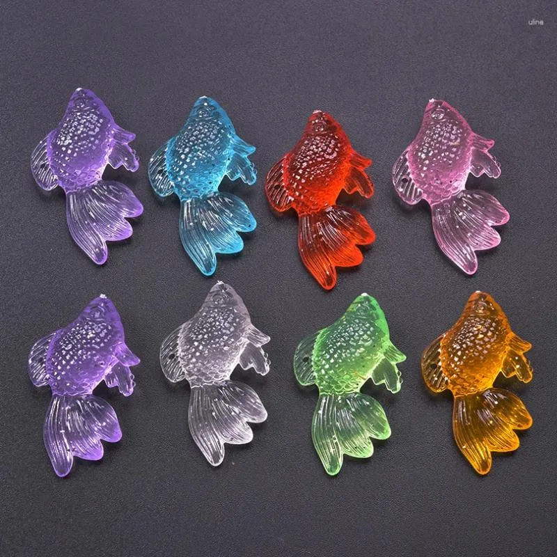 Charms 10/20pcs Lucky Koi Charms Акриловый материал Прозрачный кулон ручной работы для аксессуаров для ключей и подарков между друзьями