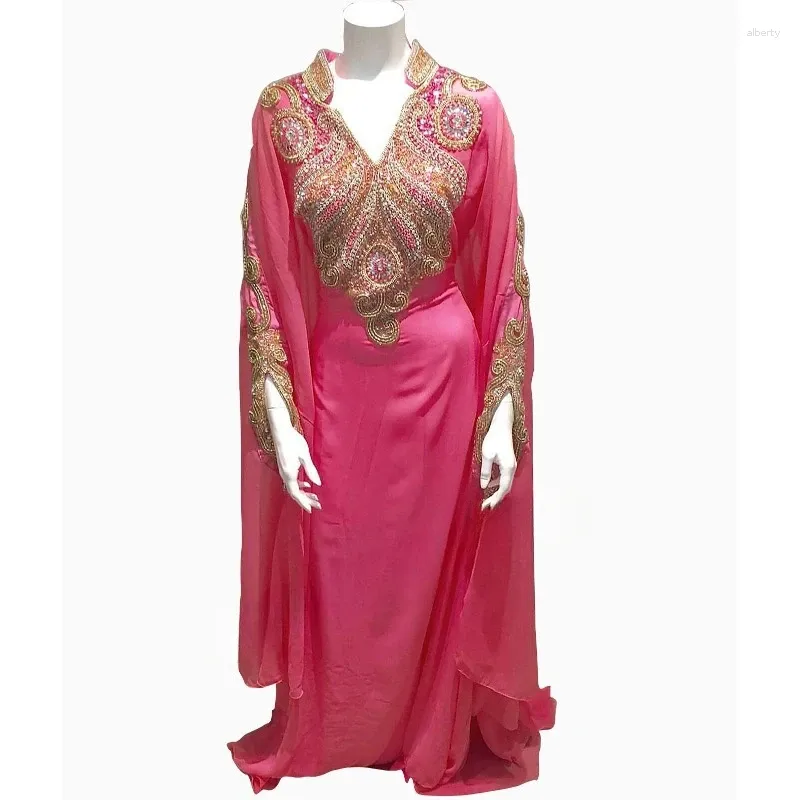 Этническая одежда розовая Африка Марокко Длинная рубашка Длинная рубашка Фараша Абайя Женщины