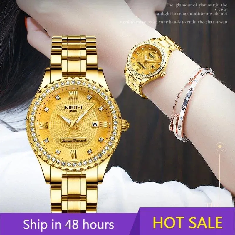 Montre-bracelets 2024 Femmes Watchs Top Gold Ladies Watch Band en acier inoxydable Bracelet Classic Femme Renogio Feminino