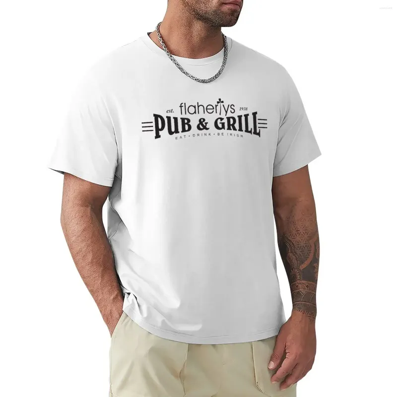 Polos da uomo Flaherty's Pub Grill (Black) T-shirt Astetico abiti estetici Magliette personalizzate camicie divertenti