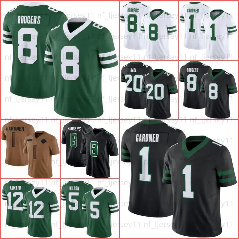 Ahmad Sauce Gardner Aaron Rodgers Football Jersey Breece Hall Garrett Wilson Quinnen Williams Quincy Joe Klecko Allen Lazard CJ Mosley Jermaine Johnson II