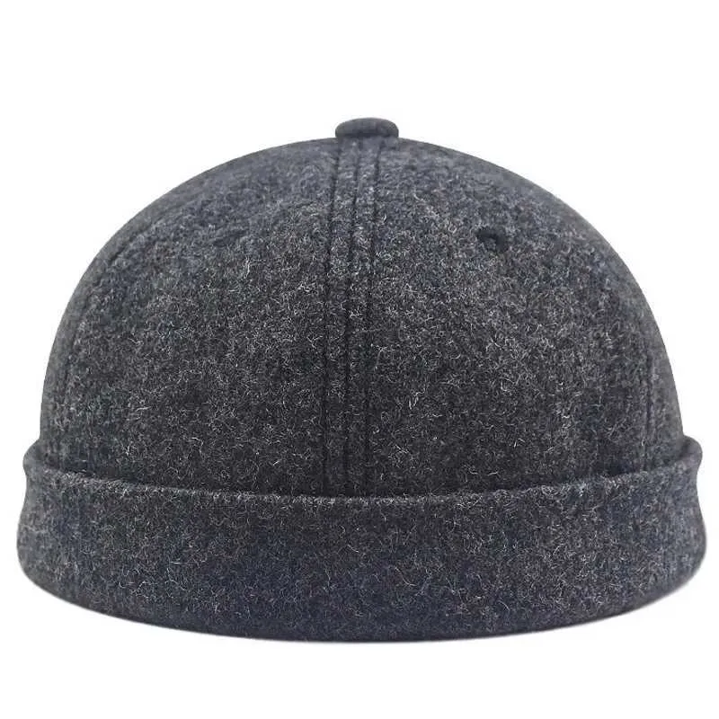 Berets Brimless Baseball Caps papa papa hiver beret hip hop beanie hommes docker marin chapeaux femmes laine de neige en laine hommes grand taille Caps de crâne D24417