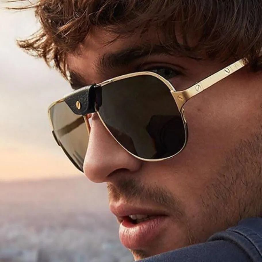 Lyx 0165 designer solglasögon för män kvinnor utomhus sommar fyrkantig stil metall full ram toppkvalitet uv skydd kommer med red253t