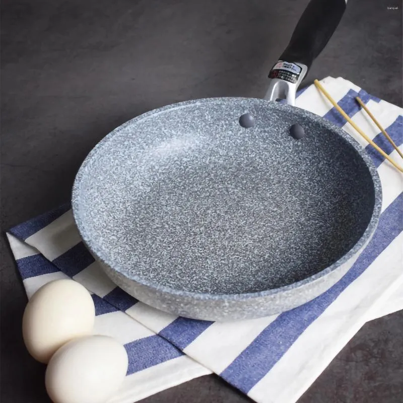 Pannor Hållbar stenstekning Pan28/26/24/20cm Wok Non-Stick Pan Panna Skillen Cauldron Induktion Spispannkaka Egg Gas Spise Home Home