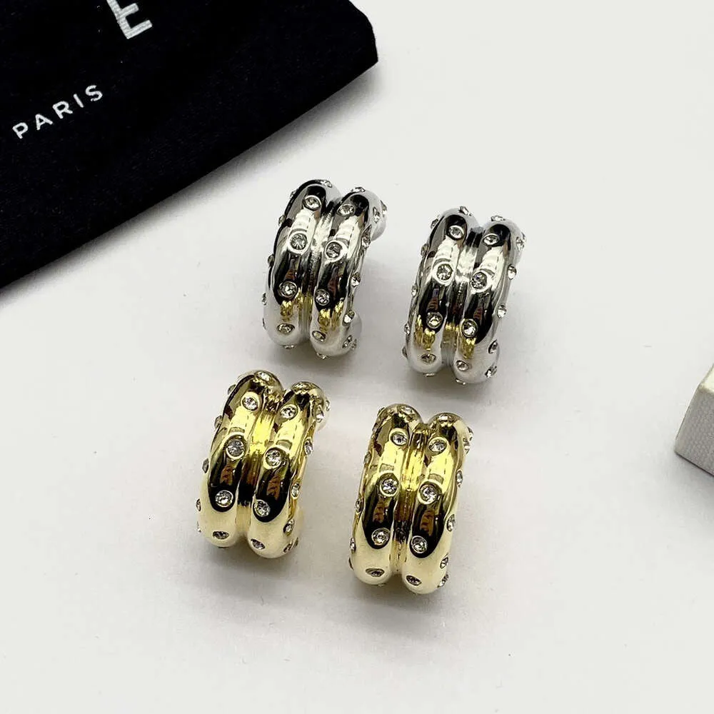 Designer Celiene Jewelry Celins Celi Familys Novos Brincos de Diamante do Tipo C Feminino Tendência de Fada Fada Full Live Broadcast Full Live