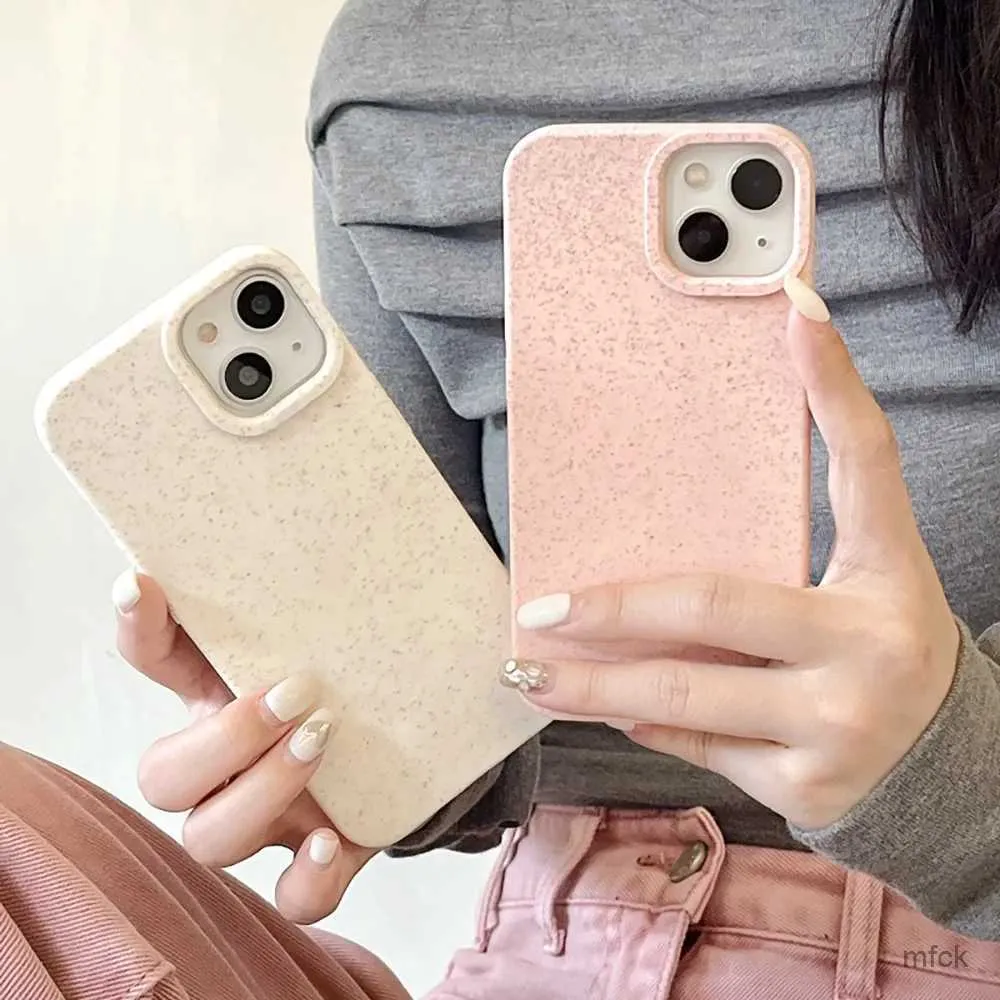 Cell Phone Cases Shockproof Matte Wheat Straw Silicone Phone Case For phone 14 Pro 15 11 12 13 Pro XS Max XR X 7 8 14 Plus SE Eco-friendly Cover