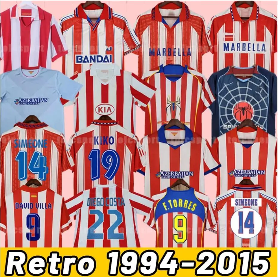 Retro 2004 2005 Atletico Madrid Futbol Formaları #9 F.Torres 1994 95 96 97 2013 14 15 Caminero Griezmann Gabi Home Vintage Classic Futbol Gömlek Tops 666666