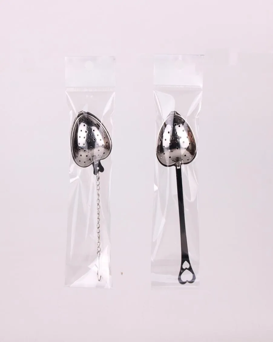 Heart Shape Stainless steel Tea Infuser kitchen tools Strainer Filter Long Handle Spoons Wedding Party Gift Favor with opp retail 9516148