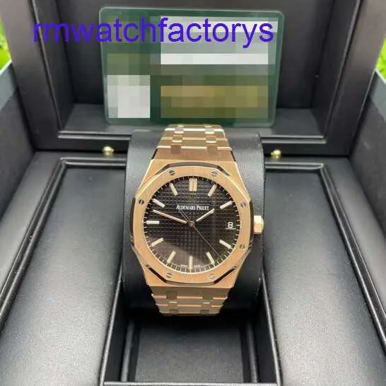 Orologio da polso AP minimalista Royal Oak Series 18K Gold Rose Mechanical Mechanical Mens Watch 15500or.OO.1220or.01 Certificato box