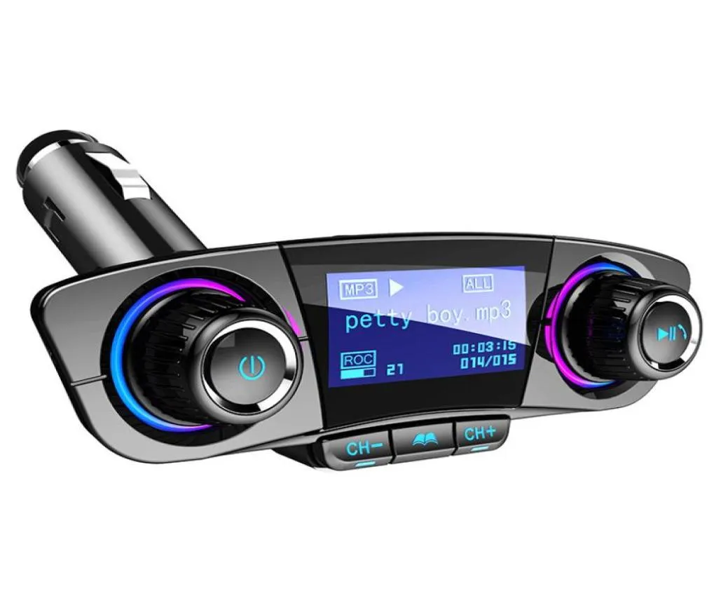 Bluetooth FM -Sender für Auto -Radio -Sender Adapter Music Player Hands Car Kit mit 2 USB -Anschlüssen TF -Karte USB PlayB1815537