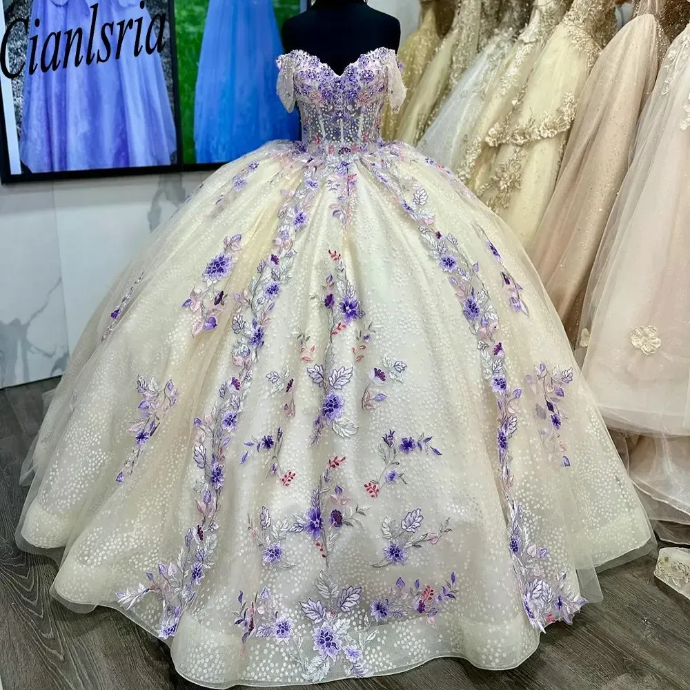 Różowa suknia balowa sukienki Quinceanera dla dziewcząt aplikacje z koralikami suknie urodzinowe suknie