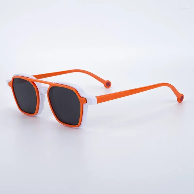 Okulary przeciwsłoneczne ramy spinowe wielofunkcyjne dwukolorowe okulary przeciwsłoneczne moda octan vintage nieregularna ramka Osobowość Jakość czytania UV400