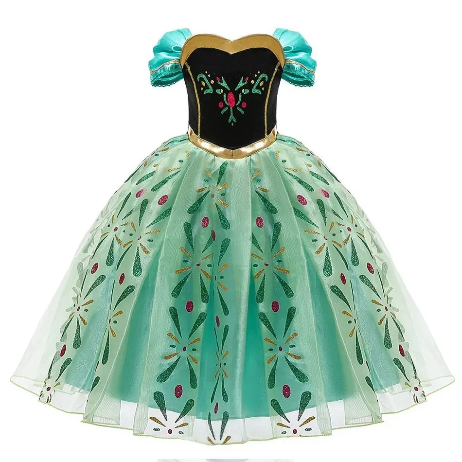 Abito Elsa Frozen Con LED Per Bambine, Costume Principessa Completo - Parrucca, Corona E Accessori