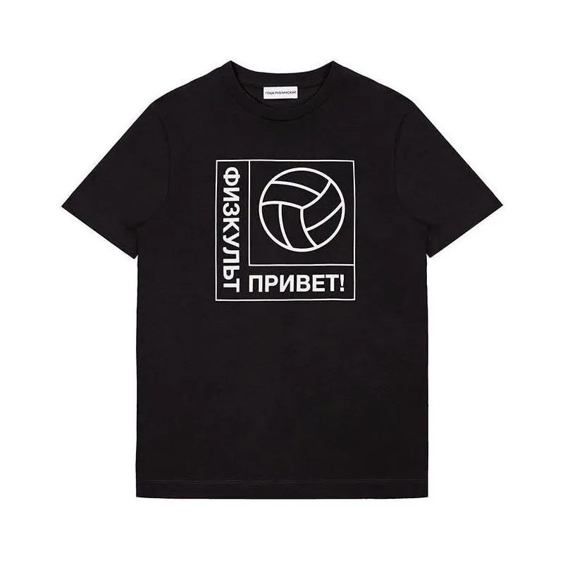 Herr t-shirts herrar män kvinnor gosha volleyboll tryckt casual designer tshirts sommar manlig kvinnlig besättning hals kort ärm toppar solid dhdqn