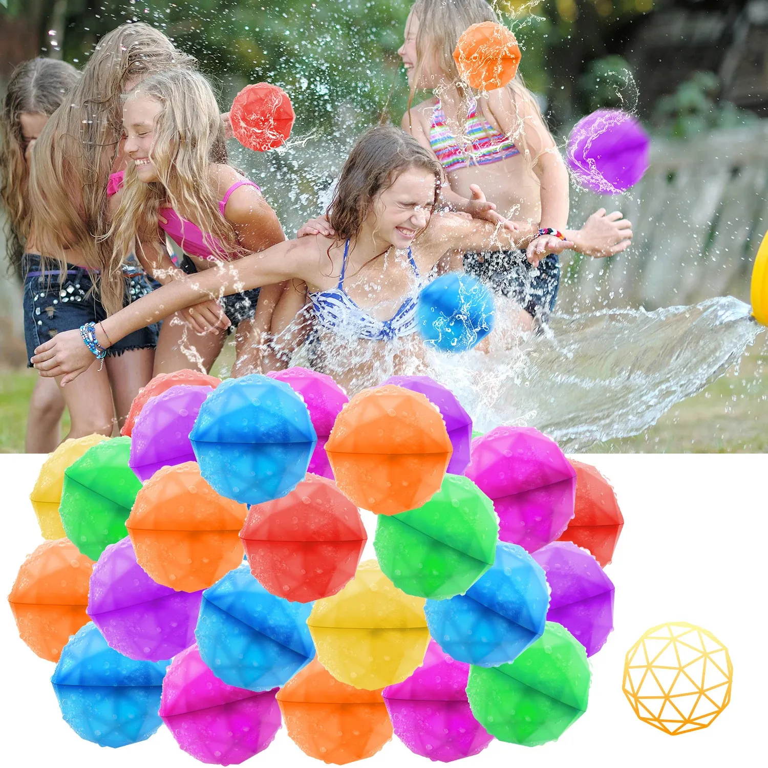 Giochi per esterni in mongolfiera riutilizzabili in palloncino all'aperto Summer Riemibile auto sigillatura a sfera d'acqua silicone veloce per bambini 240408