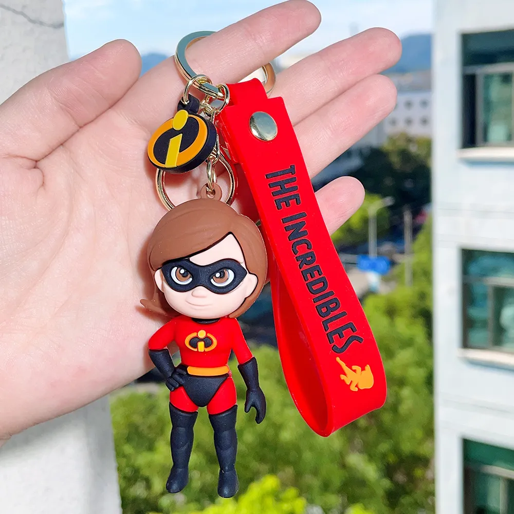 Fashion Cartoon Movie Charakter Keychain Gummi und Schlüsselring für Rucksackschmuckschlüsselkette 084032