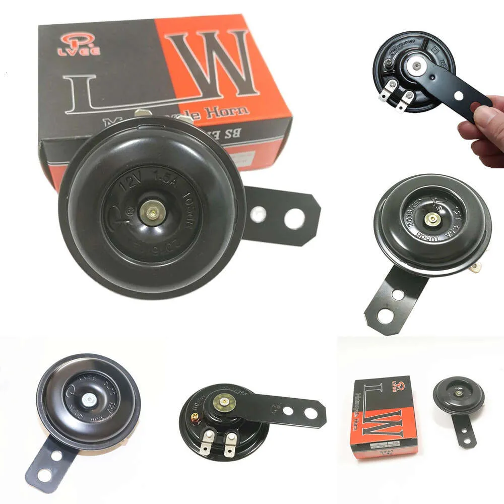 Motorcycle Electric Horn Kit 12V 1.5A 105db Waterproof Round Loud Horn Speakers