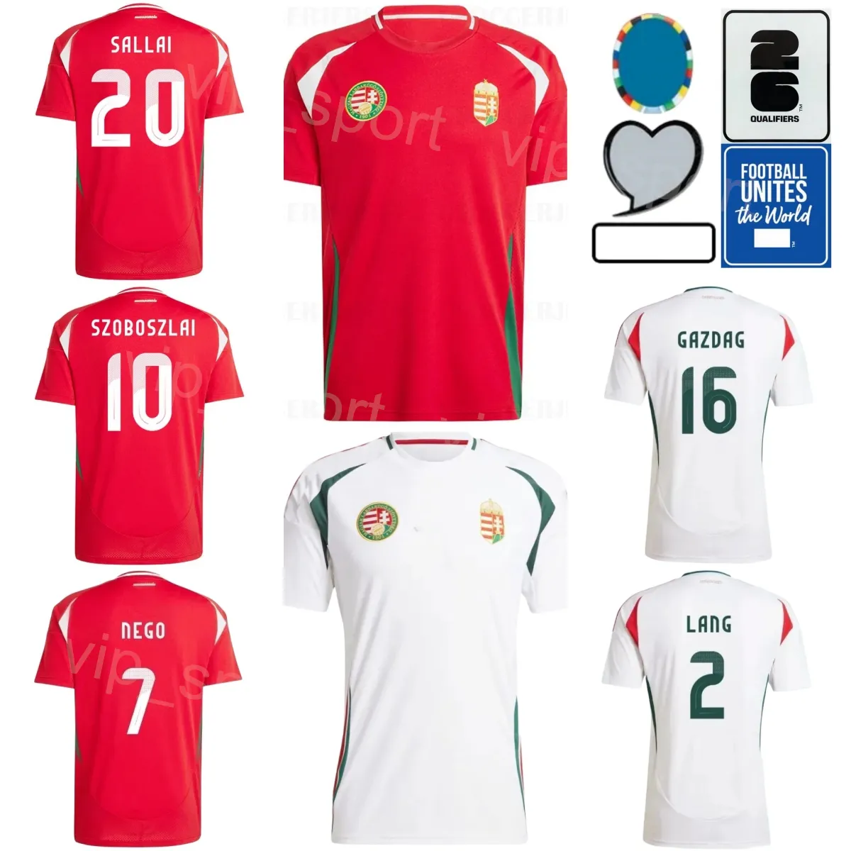 National Team 11 KERKEZ Soccer Jersey Man 24-25 Euro Cup 16 GAZDAG 7 DZSUDZSAK 15 KATA 14 BOLLA 7 NEGO 15 KLEINHEISLER 17 STYLES 18 NAGY Football Shirt Kits XiongYaLi