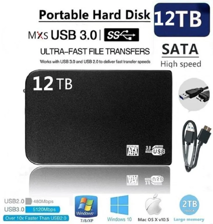 외부 하드 드라이브 25 8TB 솔리드 스테이트 드라이브 12TB 저장 장치 컴퓨터 휴대용 USB30 SSD 모바일 디스크 Durexternal7825226