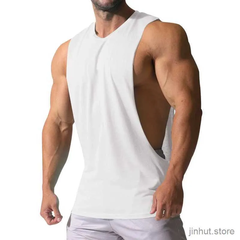 Herr t-shirts 2023 vår/sommar ny herr tank topp utrikes muskel mens sport avslappnad fast färg män ärmlös älskling t-shirt