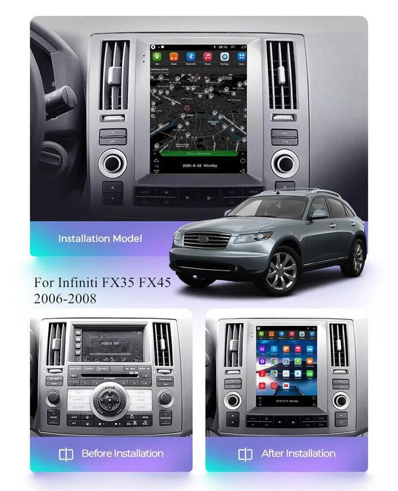 2006-2008 9.7 "Dikey Kafa Ünitesi Stereo Radyo GPS Infiniti FX35 FX45