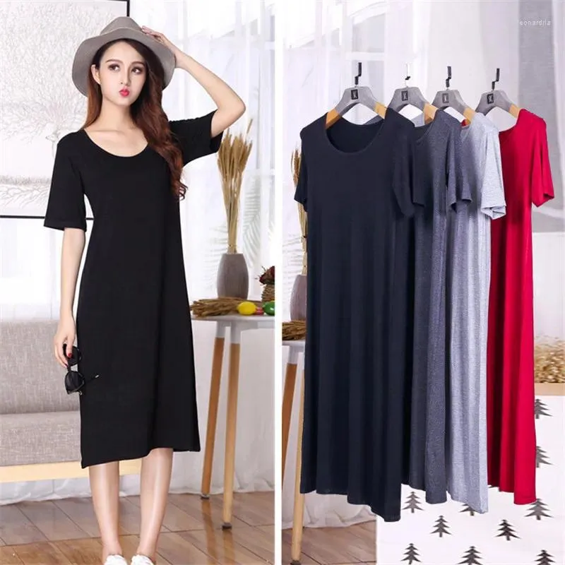 Women's Sleepwear Short Sleeve Slim Summer Night Dress Women Nightgowns Modal Cotton Nightwear Female Plus Size Nightshirt Bottoming Wear