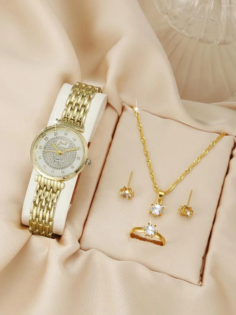 Armbandsurklockor Set Luxury Rhinestone Women mode elegant armbandsur kvartsvakta för flicka damer klocka Montre femme