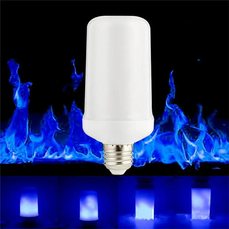 Blue Fire E27 LED Flame Effect Fire Light Bulb Creative Lights Blue Flickering Atmosphere Halloween Christmas Decorative Lamp