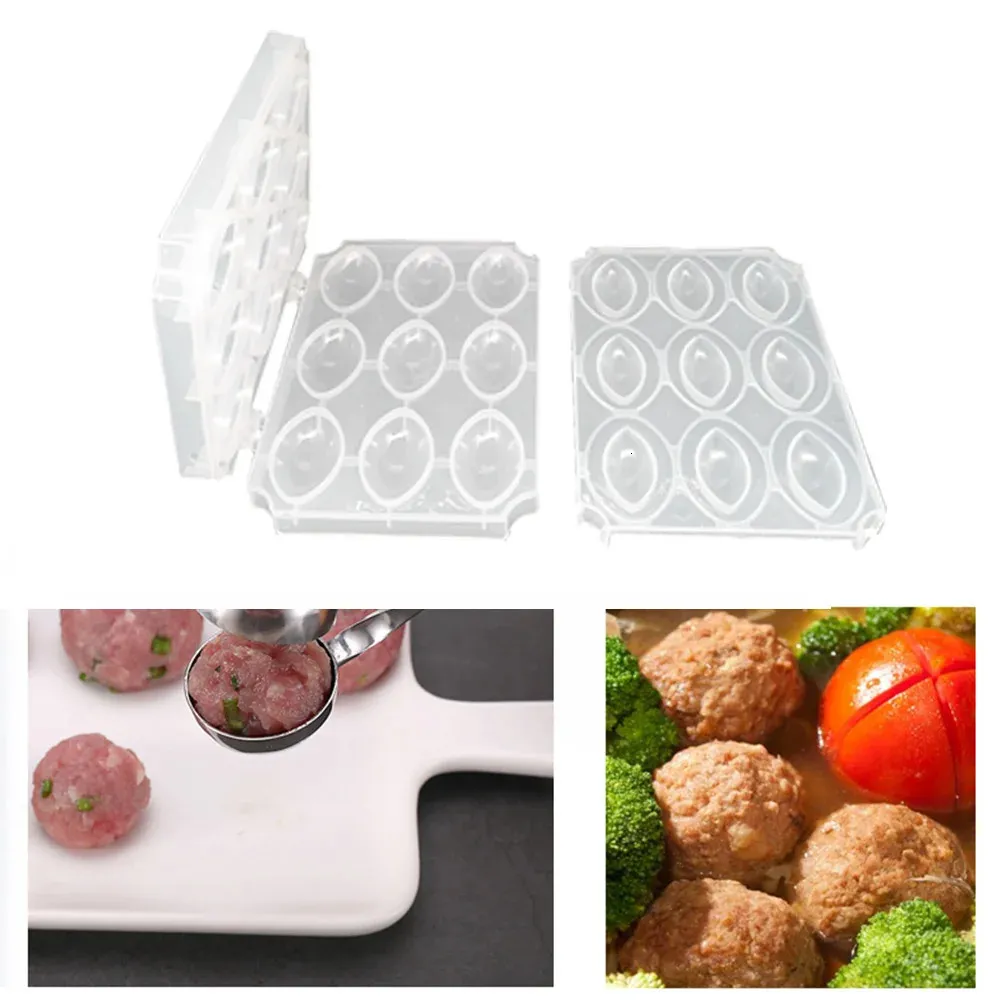 Manuel du fabricant de boulettes de viande moule de viande de viande 9 trous kibbeh express processeur de viande gâteau de cuisine outils de cuisine 240407