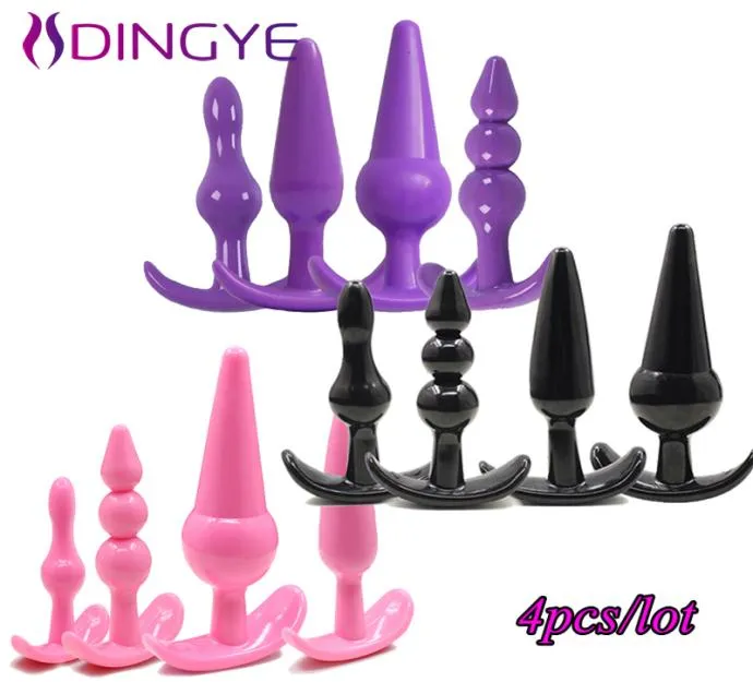 Dingye 4pcsset Silicone Anal Toys Plugs Cuggino DIDO ANALE Sex Toys per donne e uomini Y1910308308698