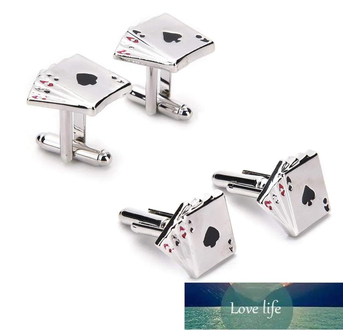 1 Pair Jewelery 4A Poker Cufflinks Male French Shirt Cuff Links Cards Design Cufflink Fashion For Men039s Jewelry5670103