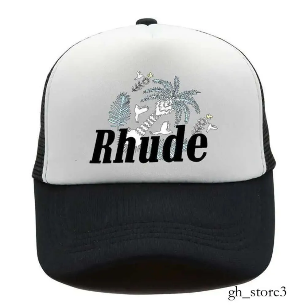 Rhude Hats for Men Mesh Green Mesh Rh Cap Béisbol Capas Mujeres Bordado Bordado Rhude Rhude Camión Casual Camino Ajustable Rhude Bonnón Rhude Cap 857