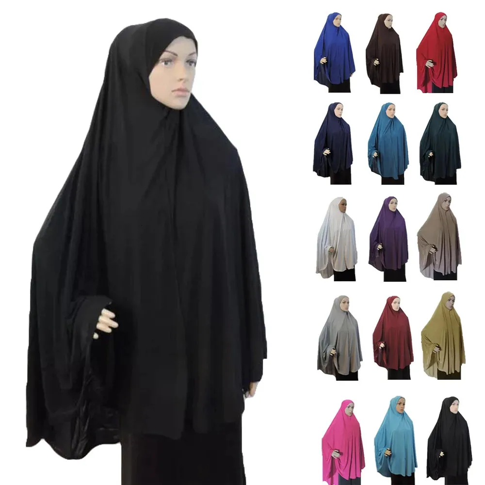 Femmes musulmanes Hijab Grande écharpe Amira Khimar au-dessus de Niqab Nikab Eid Ramadan Vêtements de prière Arab Islamique Hijabs Hijab Wrap SHAWL 240402