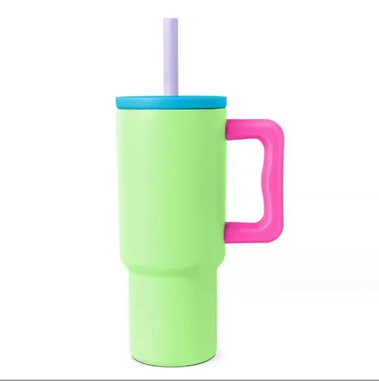 Wholesale 24oz Kids Tumbler with handle bright travel cup water bottle Stainless Steel Insulated colorful Travel Mug