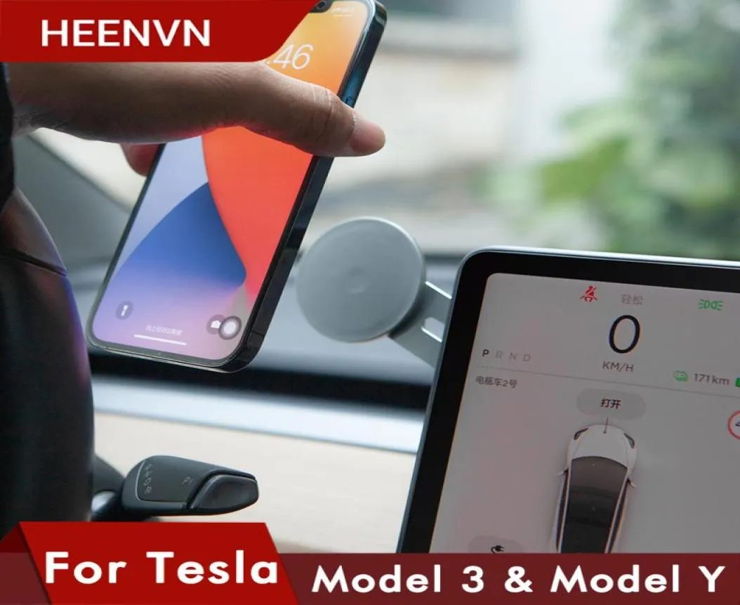 Heenvn New Car Smartphone -Säule Handyhalter für Tesla Modell 3 2021 Modell Y Accessoires Modell drei modell3 Zubehör4927259