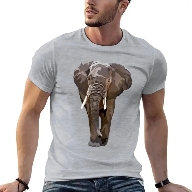 Polos masculinos A é para a blusa de camiseta de elefantes africanos Graphics Mens T camisetas