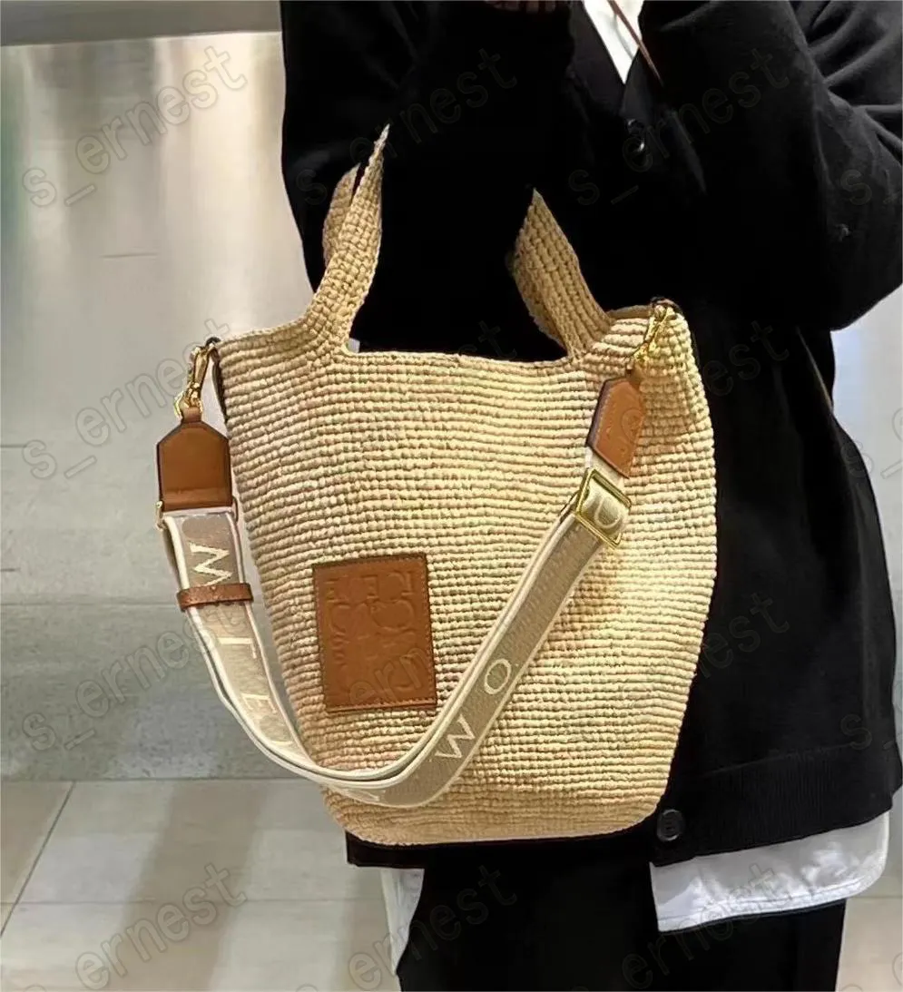 Дизайнерская летняя соломенная сумка для женщин, тканая сумочка ручной работы с большой емкостью.